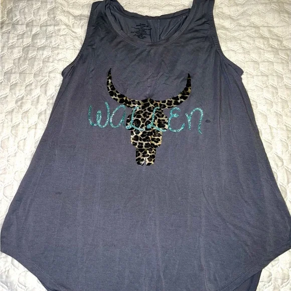 Tops | Homemade Morgan Wallen Shirt Grey Cheetah And Teal | Poshmark